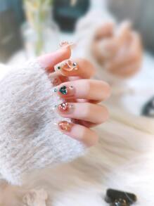 24pcs Short Coffin Fake Nail & 1pc Nail File & 1sheet Tape - Multicolor - View 1