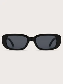 Men Geometric Frame Sunglasses - Black - View 2