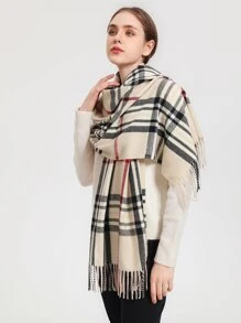 1pc Women's Plaid Polyester Elegant Scarf, Suitable For Daily Wear And Parties - Multicolor - View 2