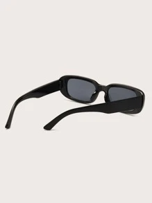 Men Geometric Frame Sunglasses - Black - View 3
