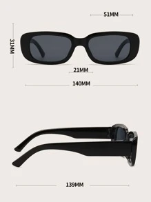 Men Geometric Frame Sunglasses - Black - View 4