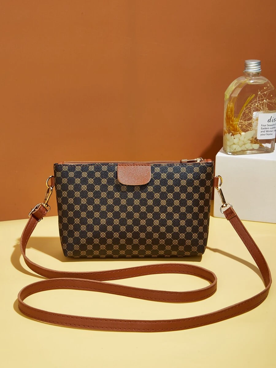 Waterproof,Lightweight,Business Casual All Over Print Square Bag Vintage For Teen Girls Women College Students,Rookies & White-Collar Workers Perfect For Office,College,Work,Business,Commute, Old Money Style Women Bag - Multicolor - View 1