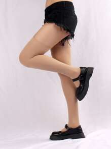 Solid Crew Socks & Over The Calf Socks & Over The Knee Socks - Apricot - View 5