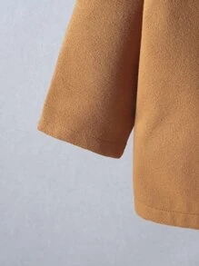 Áo bành tô cho bé trai Túi Nút phía trước màu trơn Giải trí - màu nâu - Xem 5