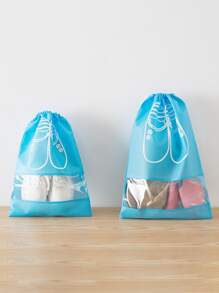 1入組鞋收納袋無紡布旅行便攜防水袋衣物分類掛袋 - 藍色 - 查看 1