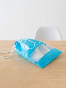 1入組鞋收納袋無紡布旅行便攜防水袋衣物分類掛袋 - 藍色 - 查看 4