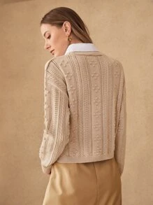 MOTF PREMIUM WOOL-MIX POM POM SWEATER - Khaki - View 7