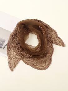 1件女士时尚刺绣薄款透气头巾围巾