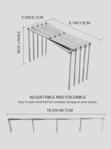 1pc Retractable Stainless Steel Pot Lid Holder, Multifunction Plate Drain Shelf, Storage Rack, For Kitchen Organization - Silver - View 4