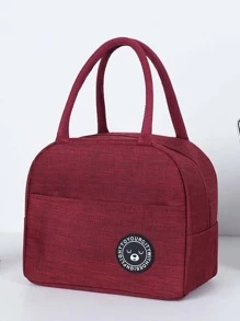 1 件/2 件牛津布保温午餐袋，带铝箔衬里，便携式保温午餐盒手提袋，食品储存容器袋 - 酒紅色 - 查看 12