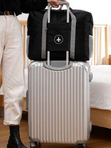 1pc Portable Foldable Travel Bag - Black - View 2