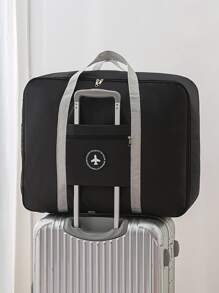 1pc Portable Foldable Travel Bag - Black - View 3