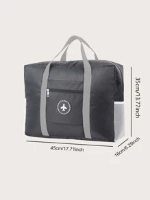 1pc Portable Foldable Travel Bag - Black - View 4