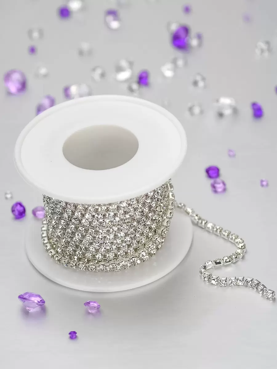 1roll Claw Rhinestone Crystal Tassel Diy Clothes Earring Accessory Beads Diamond Rhinestone Chain