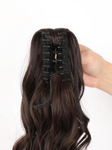 20-24 Inch Long Wavy Synthetic Hair Ponytail Extensions, Claw Clip On, Light Brown Color, Suitable For Women's Daily Wear - Rust Brown - View 8