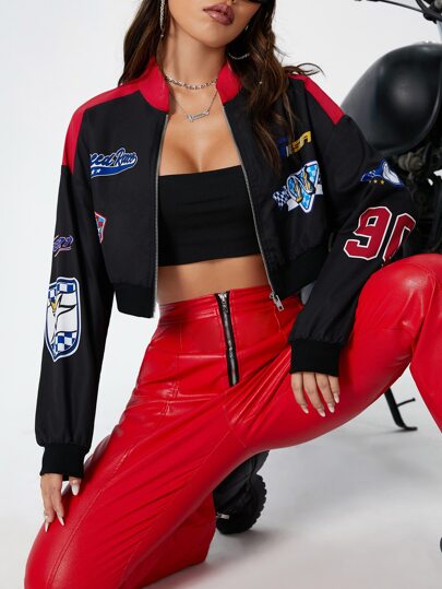 ADSB★DOUBLE LAYERED LOGO LACE SHORT BOMBER★格調高い衣装 $_12.JPG?set_id=880000500F