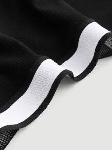 SHEIN MOD Contrast Tape Detail Wide Straps Top,Halloween,Concert Outfits For Women,Back To School