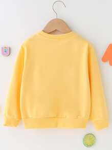 Toddler Girls 1pc Letter & Leopard Graphic Sweatshirt - Yellow - View 2