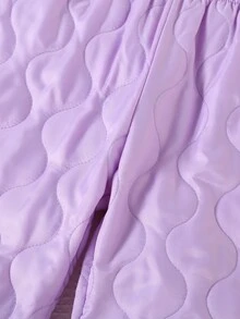 Toddler Girls Solid Onion Quilted Trousers - Lilac Purple - View 4