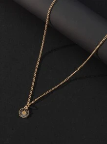 Hợp kim vòng cổ hoa quyến rũ dành cho nam giới thời trang và phổ biến để làm quà tặng trang sức và cho vẻ ngoài sành điệu - Vàng - Xem 1