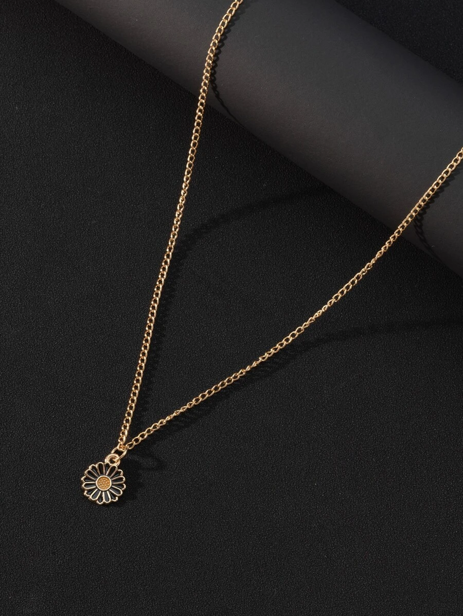 Hợp kim vòng cổ hoa quyến rũ dành cho nam giới thời trang và phổ biến để làm quà tặng trang sức và cho vẻ ngoài sành điệu - Vàng - Xem 1