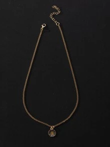 Hợp kim vòng cổ hoa quyến rũ dành cho nam giới thời trang và phổ biến để làm quà tặng trang sức và cho vẻ ngoài sành điệu - Vàng - Xem 4