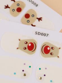 FULL BEAUTY Christmas 2sheets Snowman Pattern Nail Art Sticker & 2pcs Nail File - Multicolor - View 4