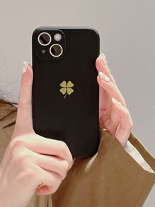 Four-leaf Clover Pattern Phone Case - Black - View 1