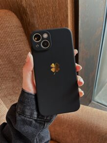 Four-leaf Clover Pattern Phone Case - Black - View 3