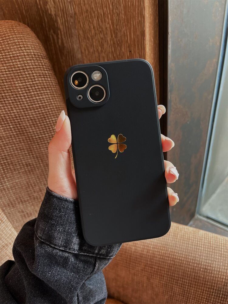 Funda para móvil trébol de cuatro hojas - Negro - Añade 3