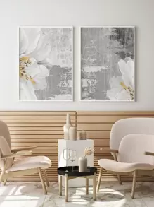 3入組花朵圖案無框畫 - 彩色 - 查看 5