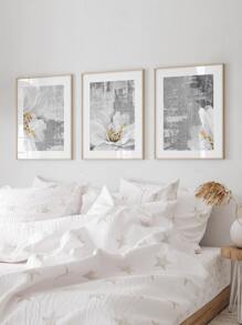 3入組花朵圖案無框畫 - 彩色 - 查看 6