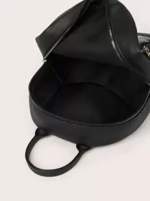 ROMWE Goth Mochila estilo punk con calavera y rosas vintage, perfecta para fiestas de Halloween, moda gótica y de Halloween - Negro - Ver 7