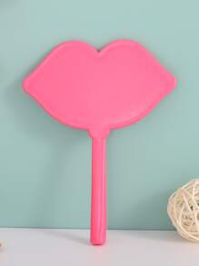 Espejo con forma de labios con mango, espejo de tocador, decoración para sala de estar, dormitorio, baño, casa, artículos de viaje, boda, fiesta, cumpleaños, regalos para hombres, mamá, papá, mejores amigos, maestros, Año Nuevo, accesorios, regalo divertido, maquillaje, barato, decoración de habitación, tocador, viaje, dormitorio, accesorios de maquillaje, espejo, espejo de tocador, mini espejo, espejo compacto, espejo pequeño, espejo de mano - Rosa Fucsia - Ver 1
