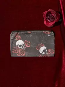 ROMWE Goth Skull & Rose Graphic Square Bag - Multicolor - View 1