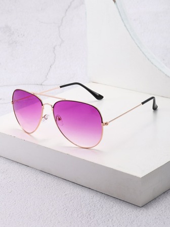 1副时尚女士金属框眼镜，日常装饰佩戴，优雅太阳镜，沙滩配饰，女士眼镜太阳镜，秋冬女士服装基础款，商务休闲礼品