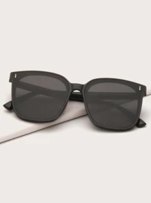 1pc Female Square Shaped Fashion Glasses Suitable For Daily Wear And Decorative Use - Dark Grey - View 2