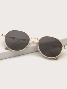 1pc Ladies' Fashionable Heart Shaped Metal Frame Eyeglasses Suitable For Daily Decorative Wear Basics Fall Winter Women Outfits Clothes Business Casual Gifts For Summer Beach Vacation,Outdoor,Travel - Grey - View 2