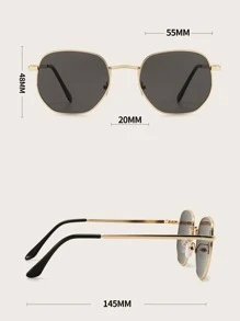 1pc Women's Metallic Frame Polygonal Shape Fashion Glasses Suitable For Daily Wear Vintage Shades Beach Accessories Beach Accessories For Women Glasses Shades Basics Fall Winter Women Outfits Clothes Business Casual Gifts For Summer Beach Vacation,Outdoor,Travel