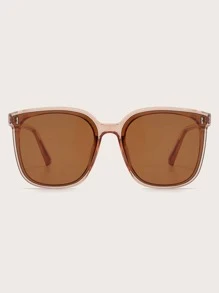 1pc Women's Fashionable Square Eyewear, Suitable For Daily Wear & Decoration Beach Accessories For Women Glasses Shades For Summer Beach Vacation,Outdoor,Travel - Brown - View 2