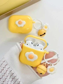 Funda compatible con Airpods dulce con diseño de huevo frito - Amarillo - Ver 4
