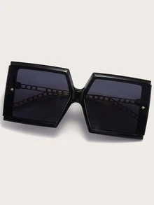 Kính râm gọng vuông - Màu xám đen - Xem 2