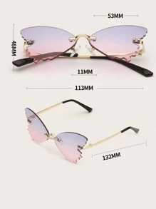 1入組金屬無框孩子們蝴蝶形時尚眼鏡適用於日常穿著 - 彩色 - 查看 5