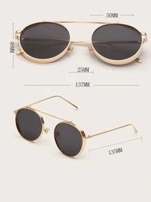 1 件时尚金属框架女士眼镜适合日常使用基本款秋冬女士服装商务休闲礼物适合夏季海滩度假、户外、旅行 - 黑色 - 查看 4