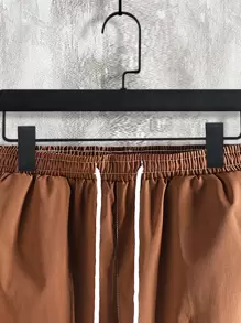 Manfinity Homme Men Striped Shirt & Drawstring Waist Shorts Without Tee, Cozy Outfits