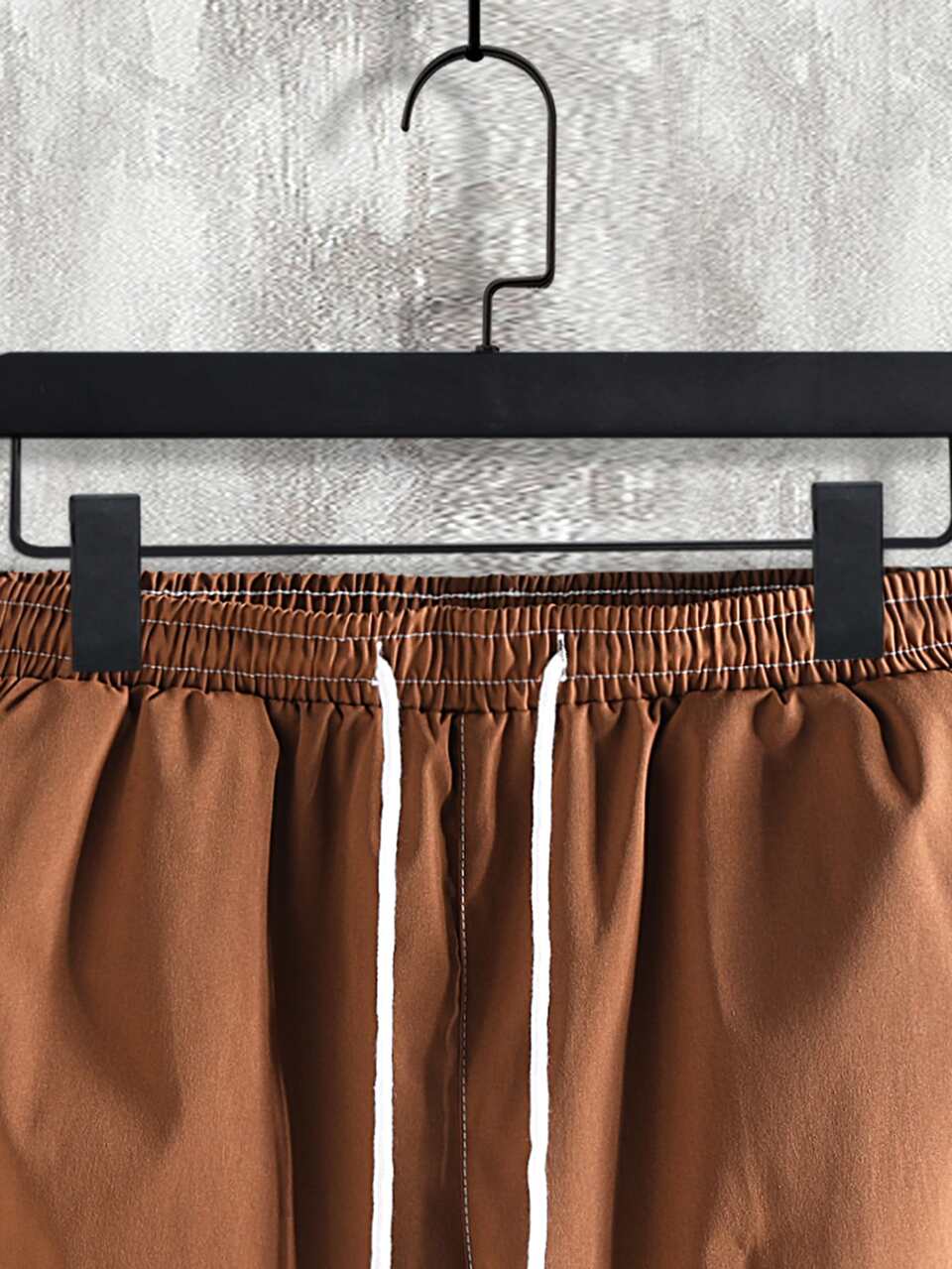 Men Striped Shirt & Drawstring Waist Shorts Without Tee, Cozy Outfits