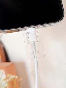 2入組透明數據綫保護頭和充電頭套套裝 - 無色 - 查看 4