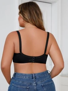 Plus Lace Panel Bow Front Underwire Bra