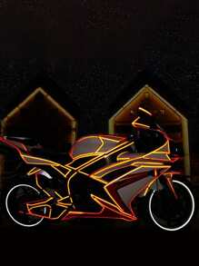 1 pieza de color al azar luminoso reflectante cinta - Multicolor - Ver 3