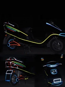 1 pieza de color al azar luminoso reflectante cinta - Multicolor - Ver 4